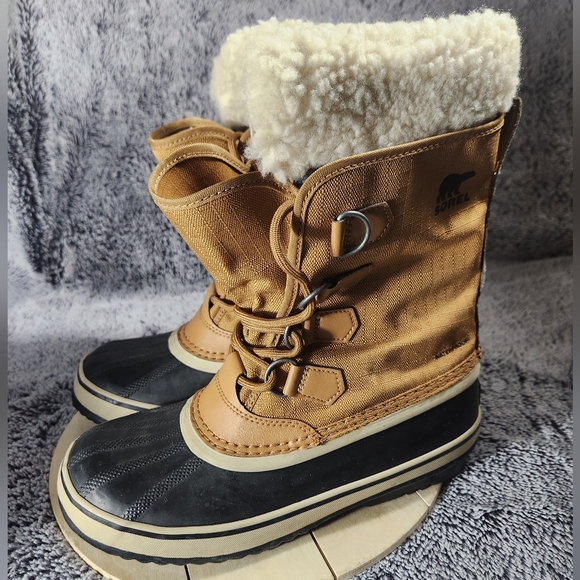 Sorel Winter Carnival Camel Brown Insulated Waterproof Boots Women's Size 8 - Picture 4 of 9